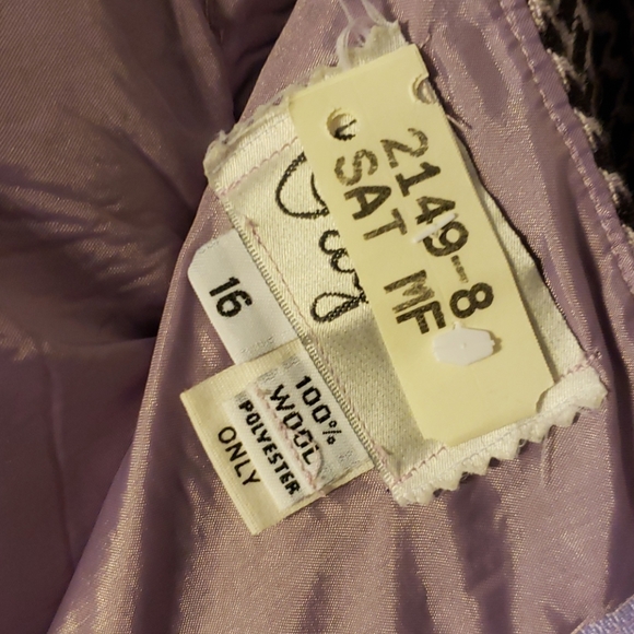 Brown & pink check wool lined short skirt, 16 - Picture 4 of 4